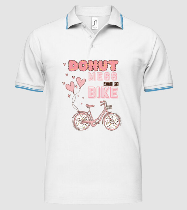 Donut mess with my bike model alb pe tricou