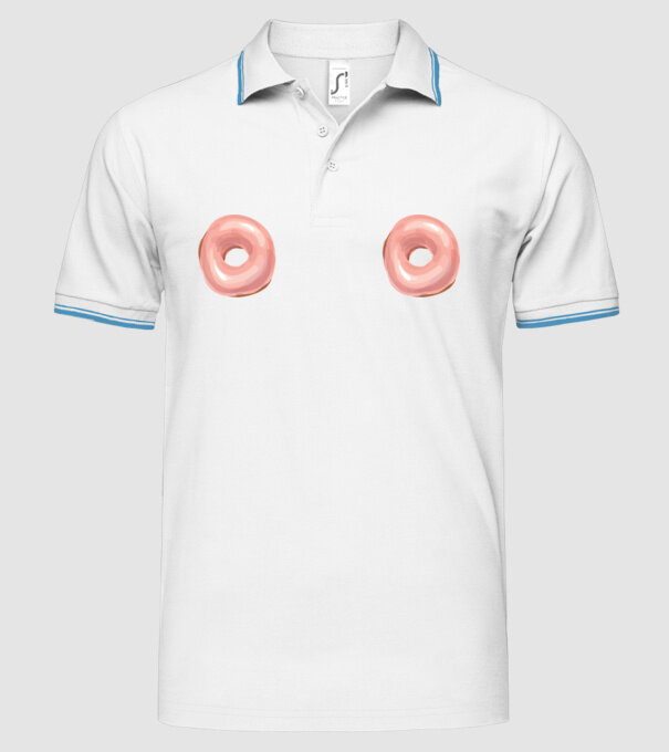 Donut titties model alb pe tricou