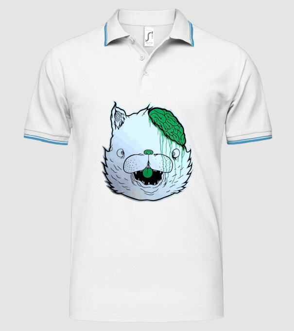 Dropdead! Cat model alb pe tricou