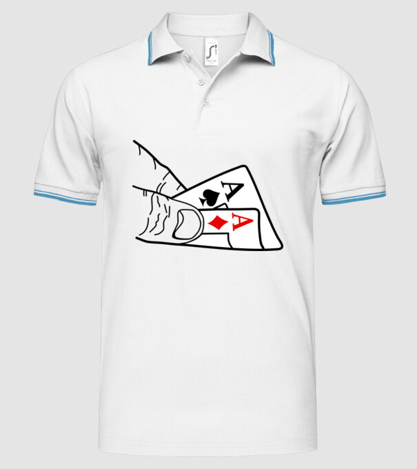 dublu as model alb pe tricou