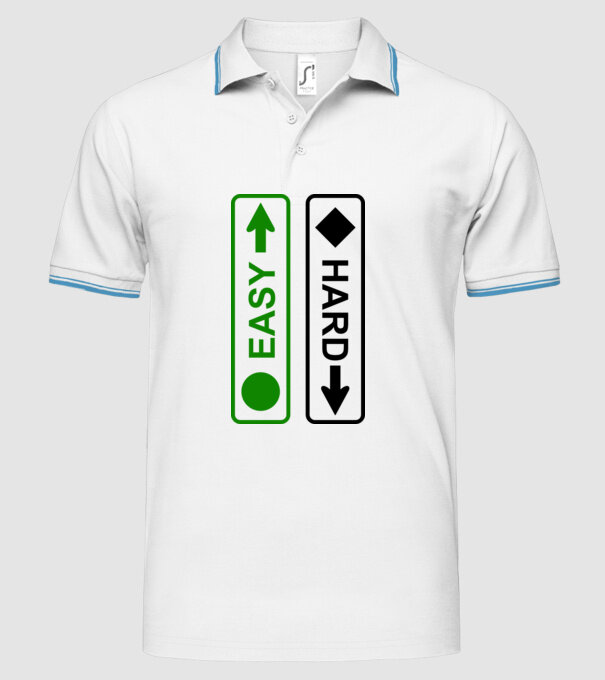 Easy - Hard model alb pe tricou