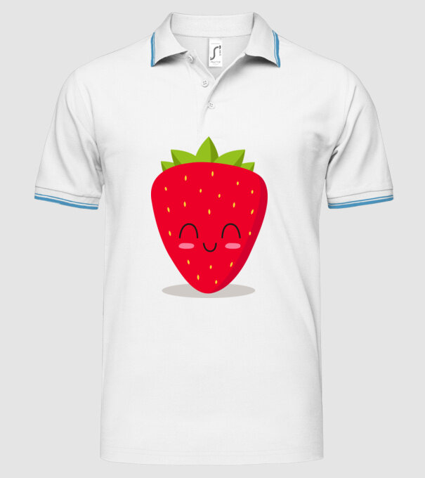 Căpșuni model alb pe tricou