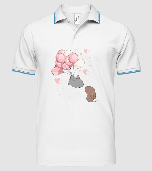 Pentru tine inima mea e în flăcări iepurași roz model alb pe tricou