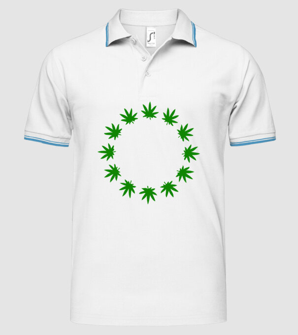 Euro marihuana model alb pe tricou