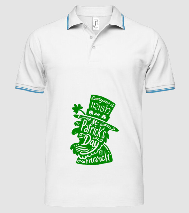 Everyone is irish leprechaun model alb pe tricou