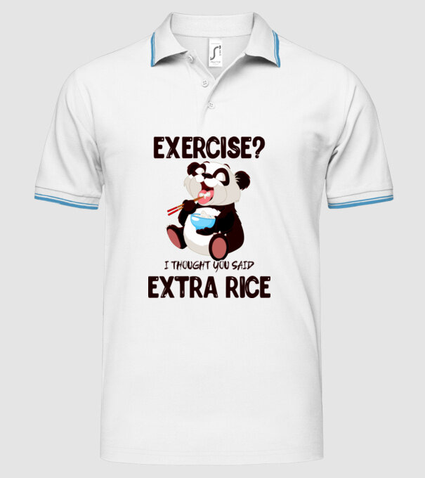 Exercise panda model alb pe tricou