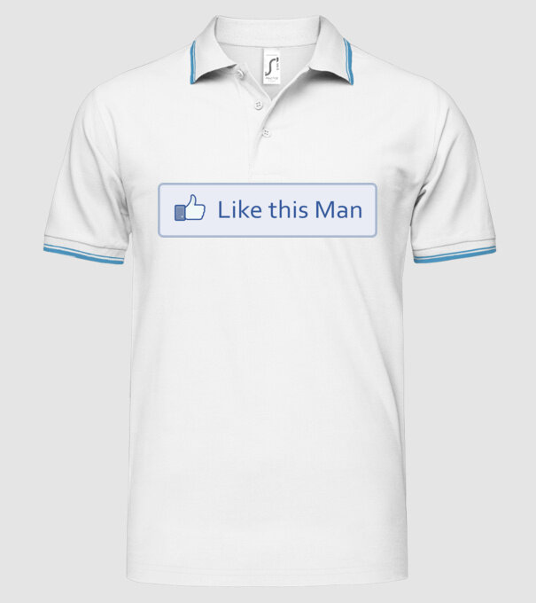 Like this man model alb pe tricou