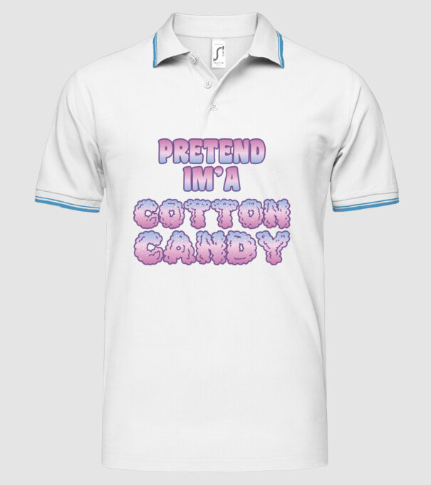 Vată de zahăr carnaval model alb pe tricou