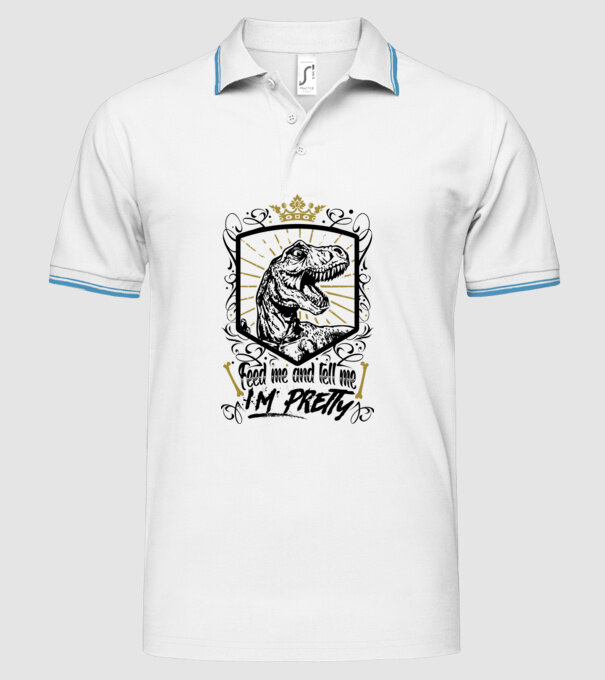 'Feed me and tell me i''m pretty' model alb pe tricou