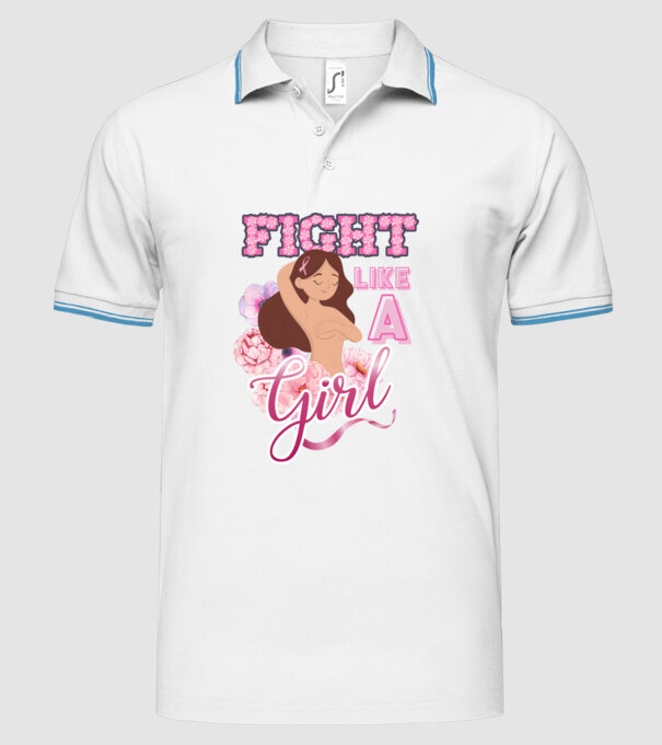 FIGHT like a girl model alb pe tricou