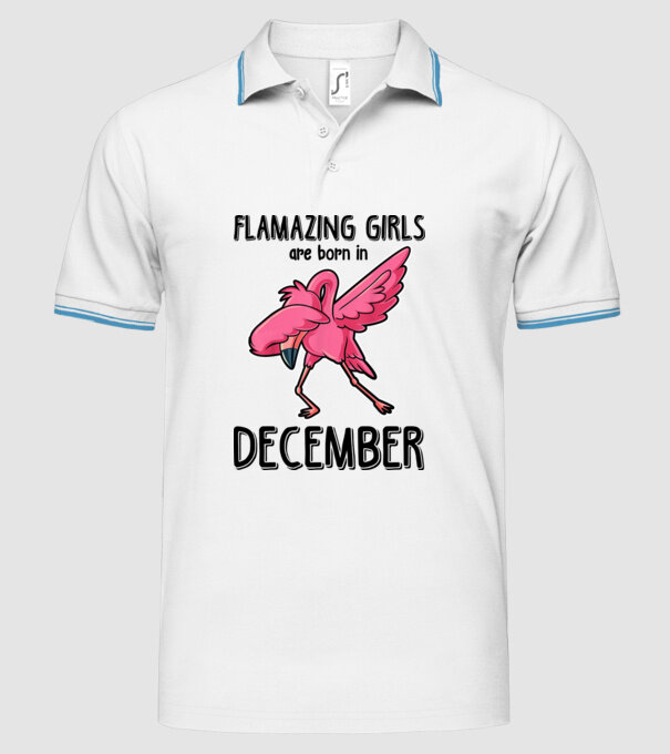 Flamazing girls are born in december black model alb pe tricou