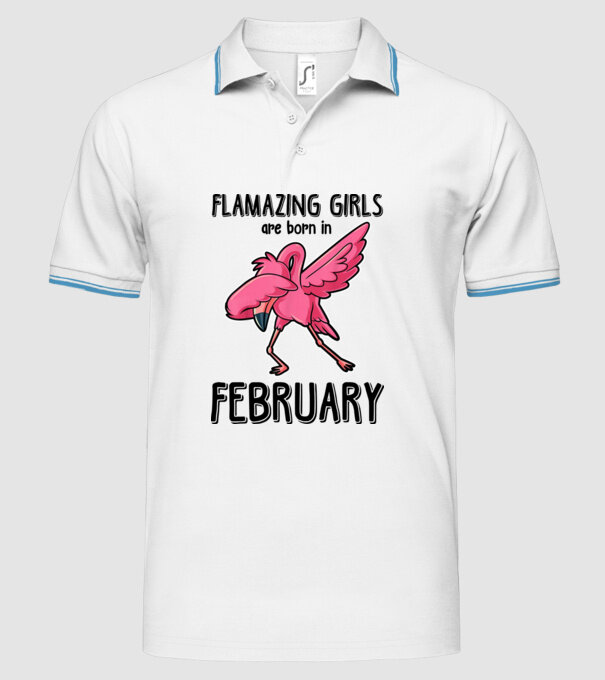Flamazing girls are born in february black model alb pe tricou