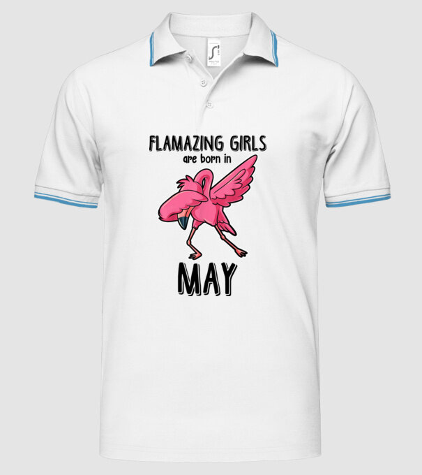 Flamazing girls are born in may black model alb pe tricou