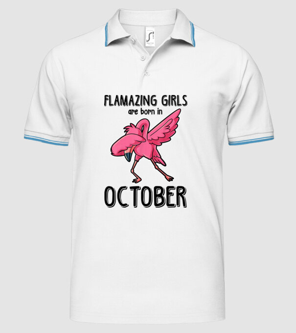 Flamazing girls are born in october black model alb pe tricou