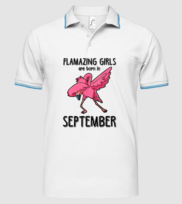 flamazing girls are born in september black model alb pe tricou