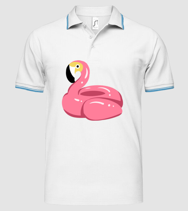 Flamingo colac de înot model alb pe tricou