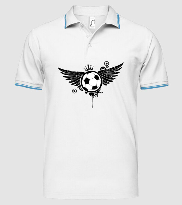 Aripă fotbal model alb pe tricou