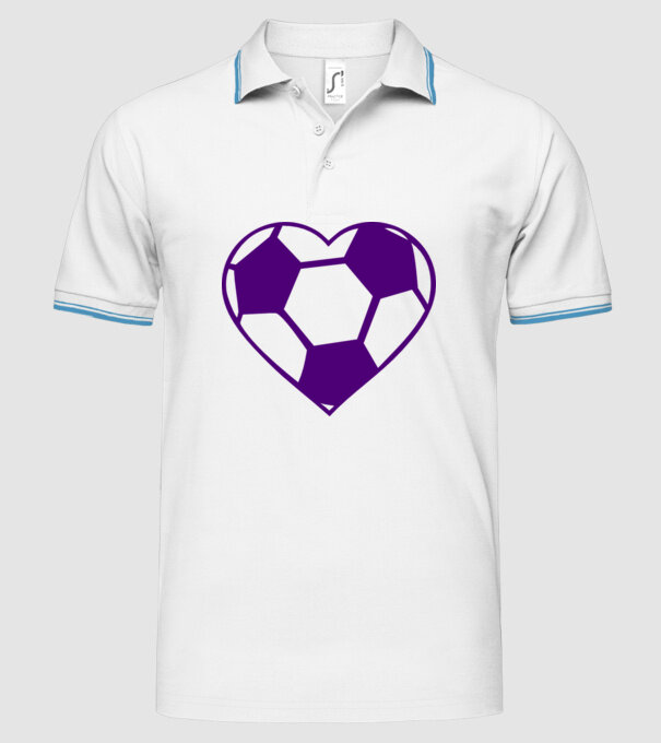 inimă fotbal model alb pe tricou