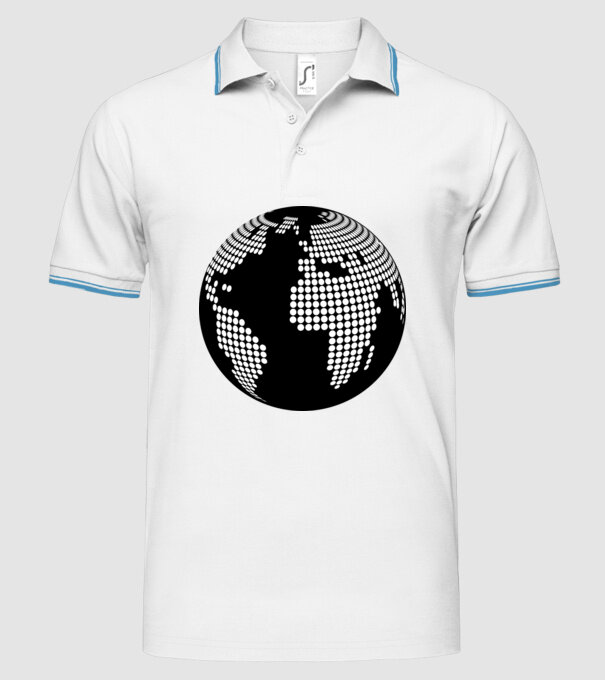 Glob pământesc model alb pe tricou