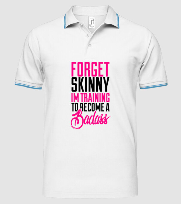 Forget Skinny model alb pe tricou