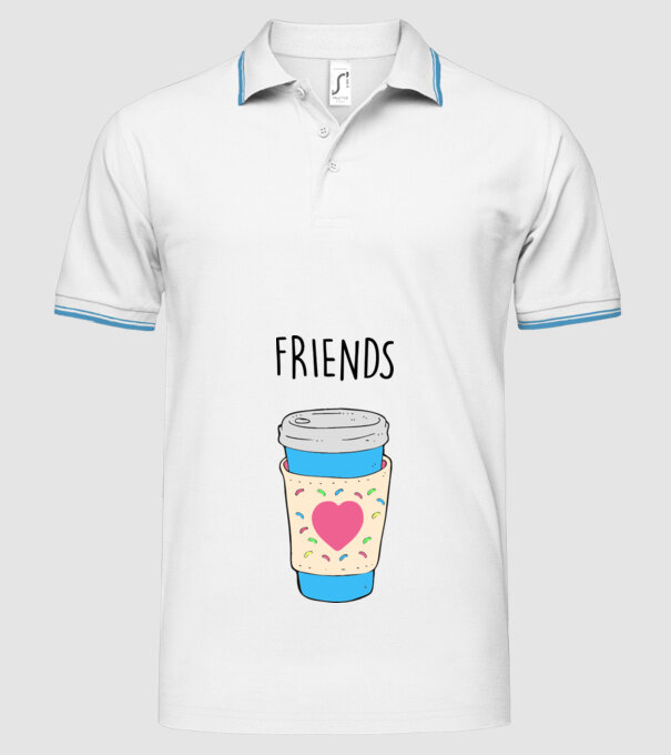 Friends model alb pe tricou