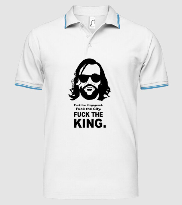 Fuck the king model alb pe tricou