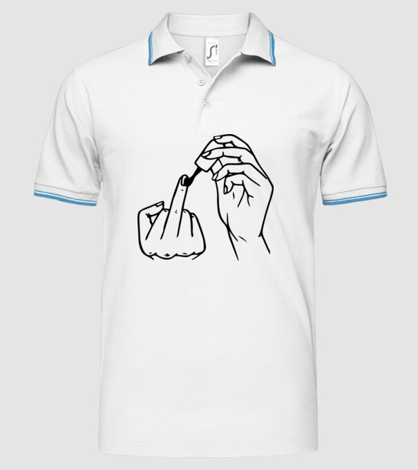 Nail polish Fuck U model alb pe tricou