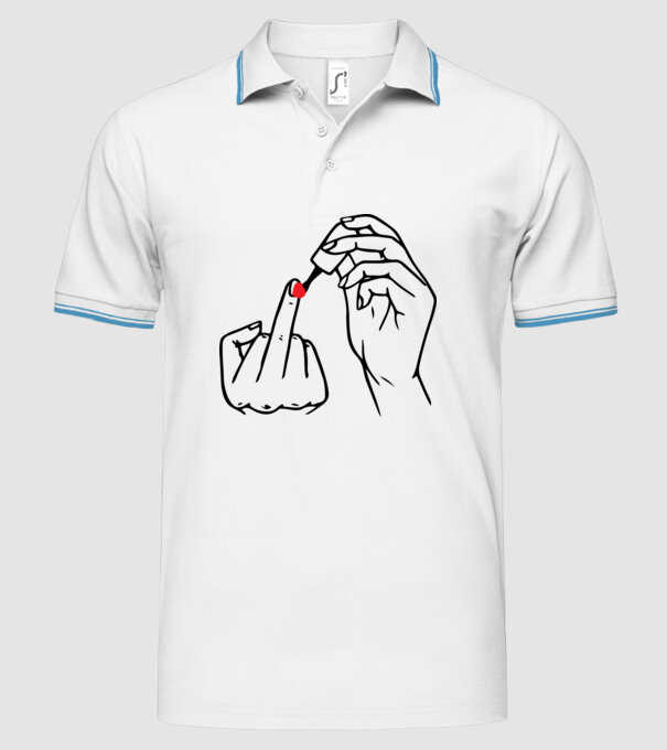 Nail polish Fuck U model alb pe tricou