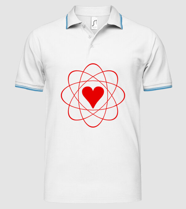 Inimă fuziune model alb pe tricou