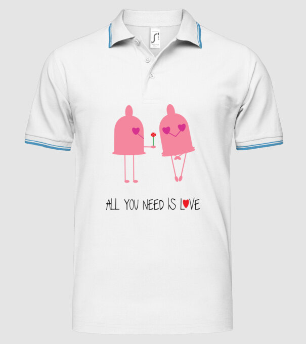 All you need is love model alb pe tricou