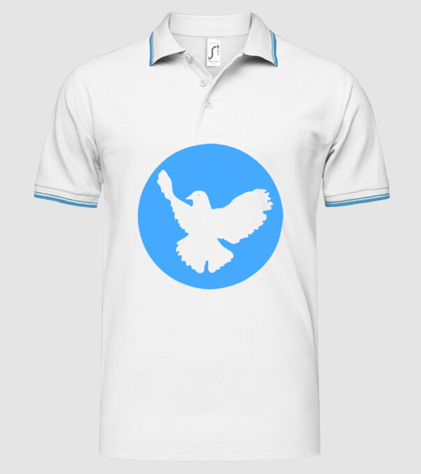 Porumbel model alb pe tricou