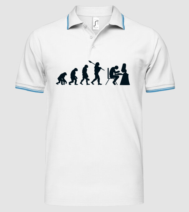 Game evolution model alb pe tricou