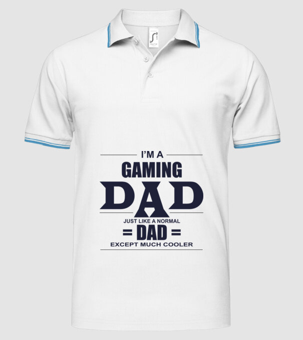 Gaming dad model alb pe tricou
