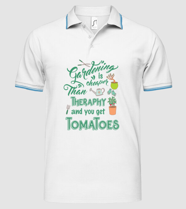 Gardening is cheaper than theraphy model alb pe tricou