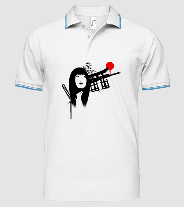 Gheișă model alb pe tricou