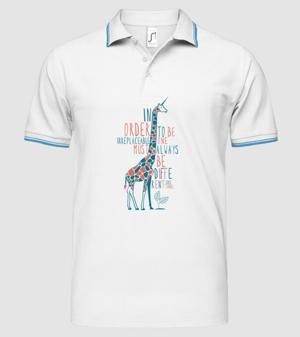 Giraffe model alb pe tricou