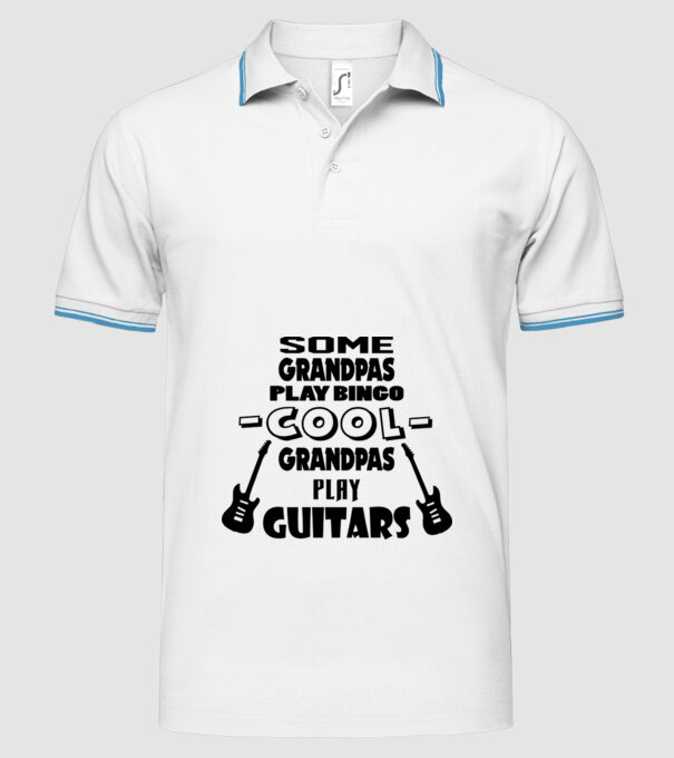 Bunic chitarist model alb pe tricou