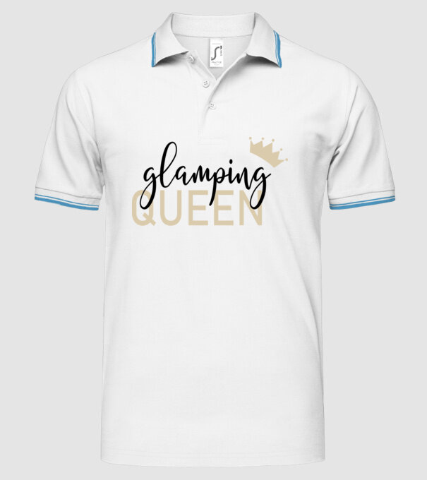 Glamping queen model alb pe tricou
