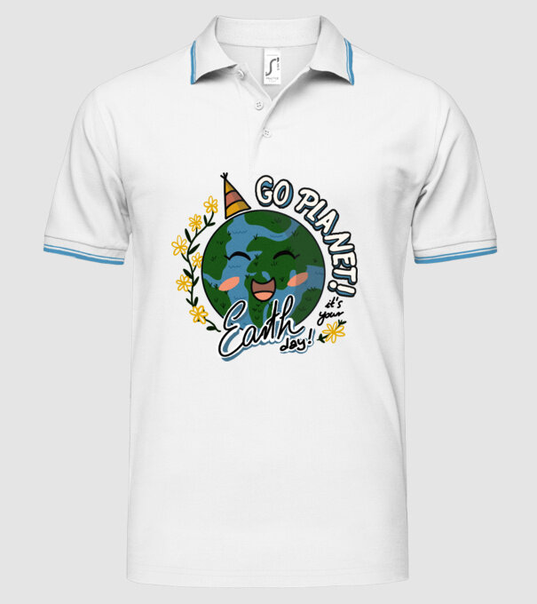 Go planet model alb pe tricou