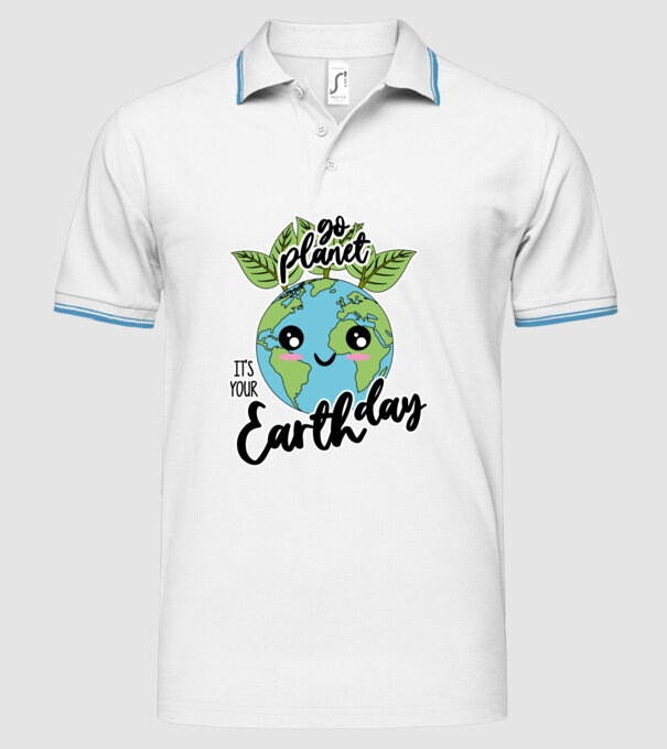 Go planet its your earth day model alb pe tricou