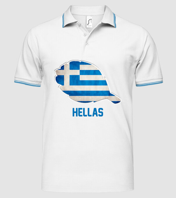 Steag grecesc model alb pe tricou