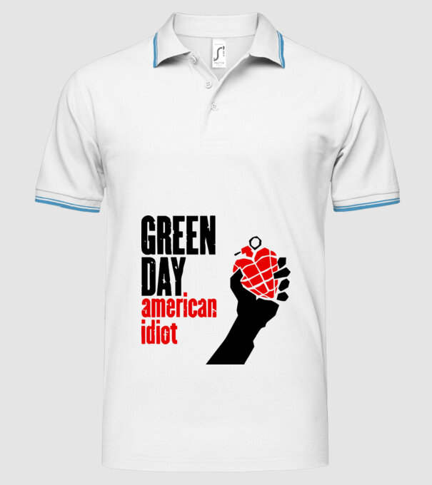 Greenday model alb pe tricou