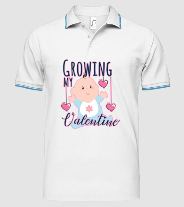 Growing my Valentine model alb pe tricou