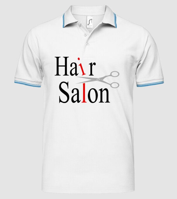 Hair Salon model alb pe tricou