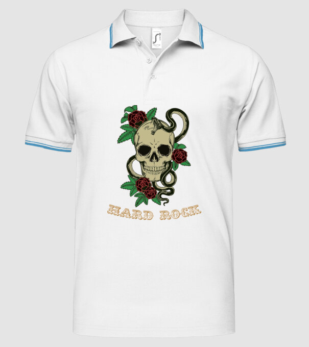 Hard Rock 1 model alb pe tricou