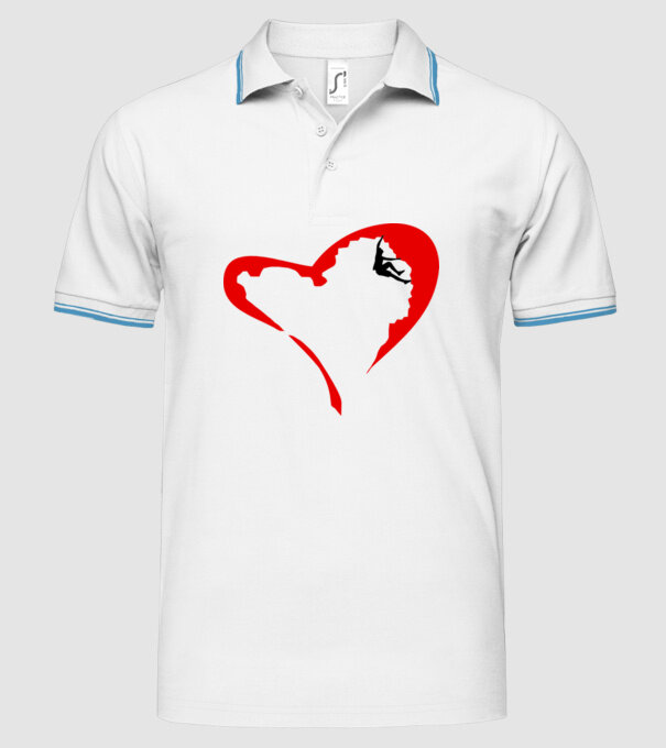 heartclimb model alb pe tricou