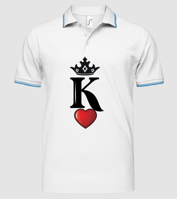 Cuplu HeartKing model alb pe tricou