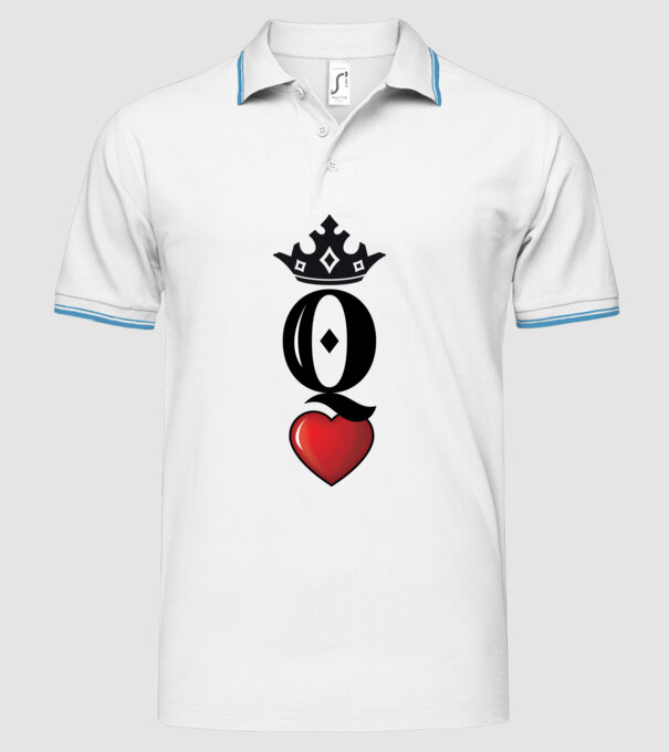 Cuplu HeartQueen model alb pe tricou