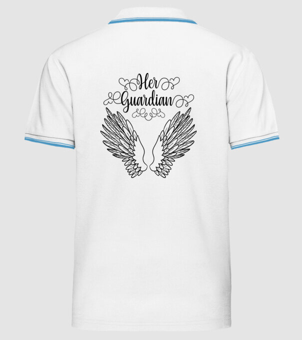 Her Guardian model alb pe tricou