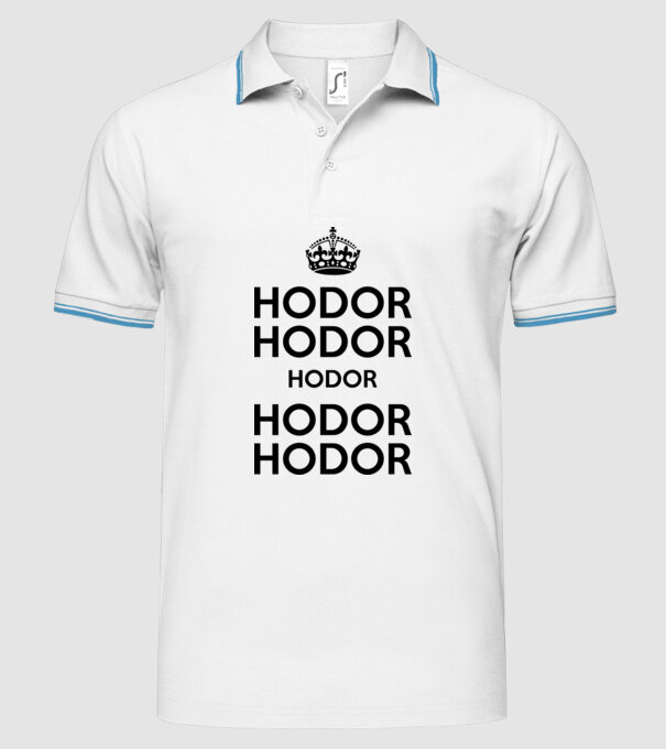 Hodor model alb pe tricou